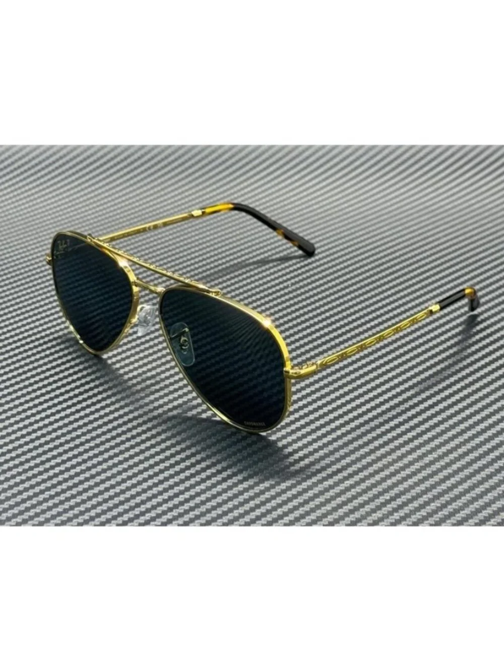 New Ray-Ban Men Gold Sunglasses 58-14-135